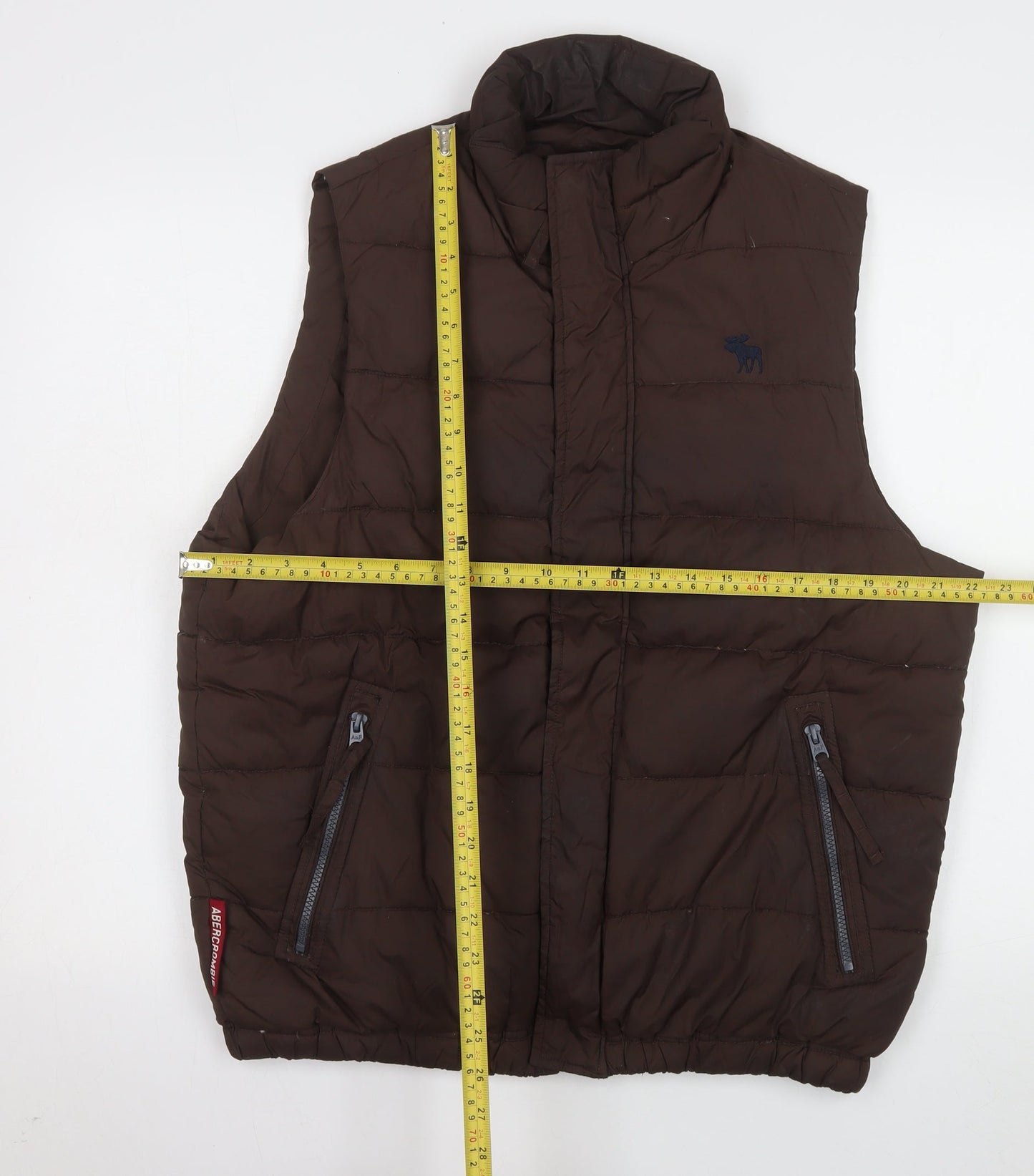 Mens UK Size M Abercrombie & Fitch Brown Puffer Jacket