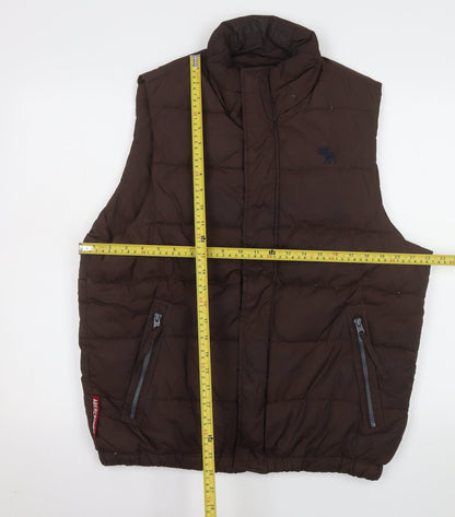 Mens UK Size M Abercrombie & Fitch Brown Puffer Jacket