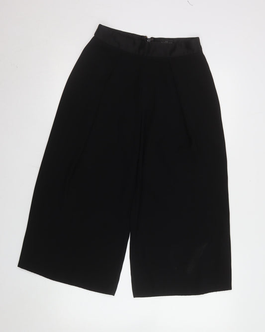 Womens UK Size 8 Topshop Regular Fit Culottes Black Trousers