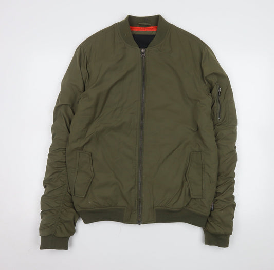 Mens UK Size S Indigo Green Bomber Jacket