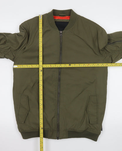 Mens UK Size S Indigo Green Bomber Jacket