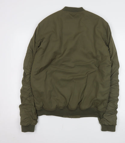 Mens UK Size S Indigo Green Bomber Jacket