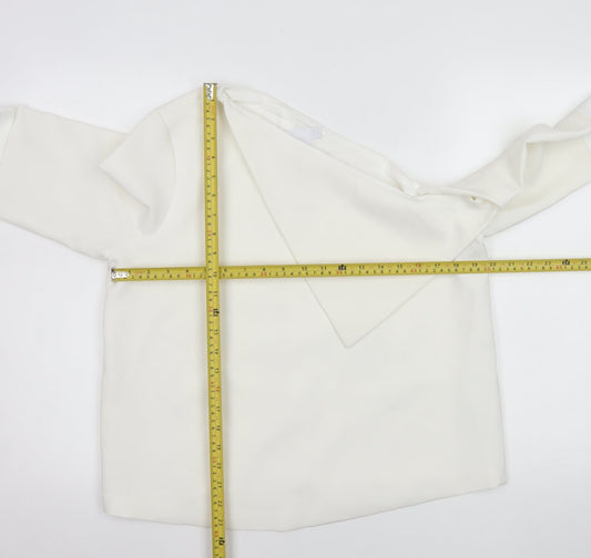 Womens UK Size 12 ASOS White Wrap Blouse