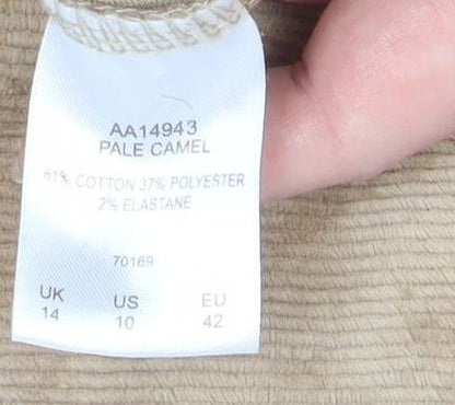 Womens UK Size 14 Cotton Traders Beige Pullover Hoodie