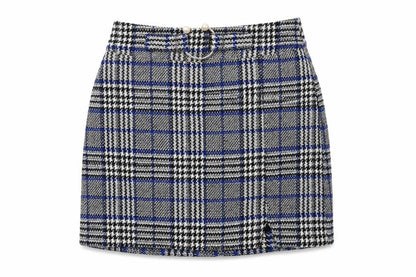 ASOS Women’s Blue Plaid Tweed Short Skirt UK 8 Lined Preppy Style