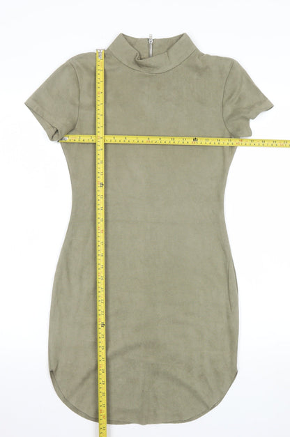 AX Paris Women Green Short Sleeve High Neck Bodycon Dress Size 8