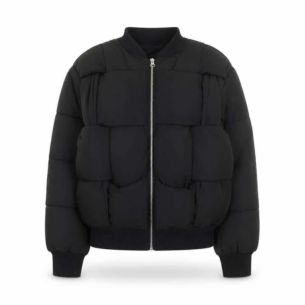 Collusion Women's Black Size 12 Puffer Bomber Jacket