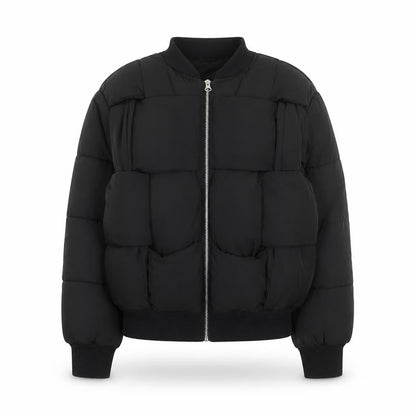 Collusion Women's Black Size 12 Puffer Bomber Jacket