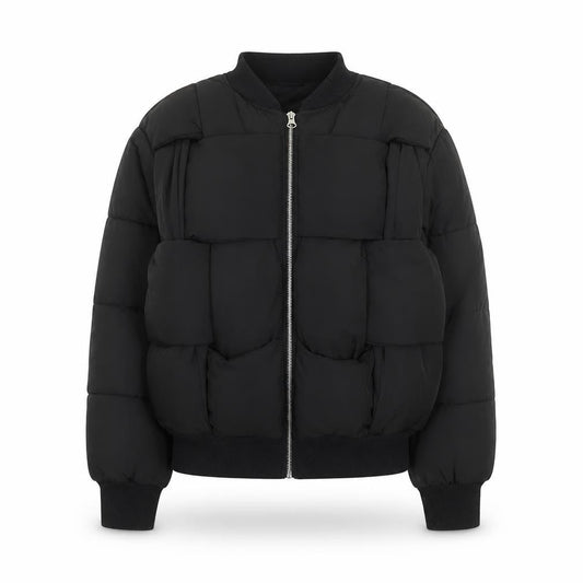 Collusion Women's Black Size 12 Puffer Bomber Jacket