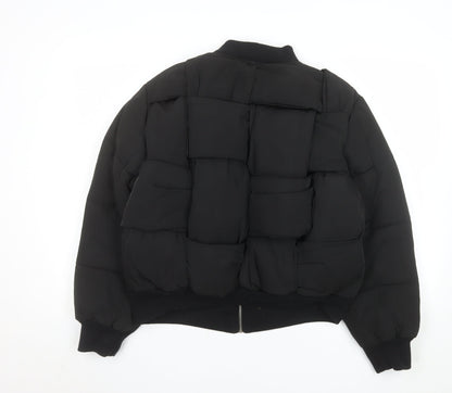 Collusion Women's Black Size 12 Puffer Bomber Jacket