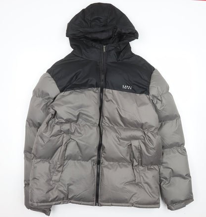 Mens UK Size 2XL boohooMAN Grey Puffer Jacket