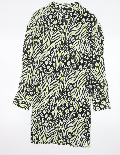F&F Women’s Multicoloured Animal Print Shirt Dress Size 16