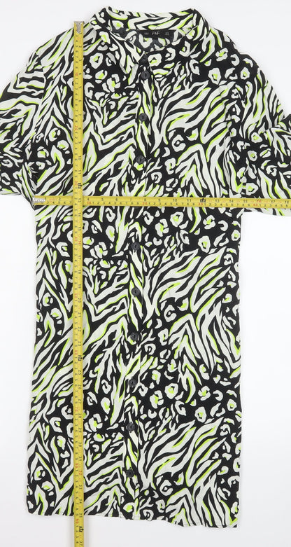 F&F Women’s Multicoloured Animal Print Shirt Dress Size 16