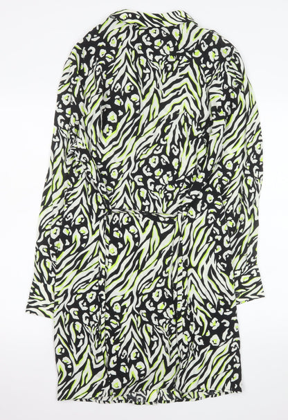F&F Women’s Multicoloured Animal Print Shirt Dress Size 16