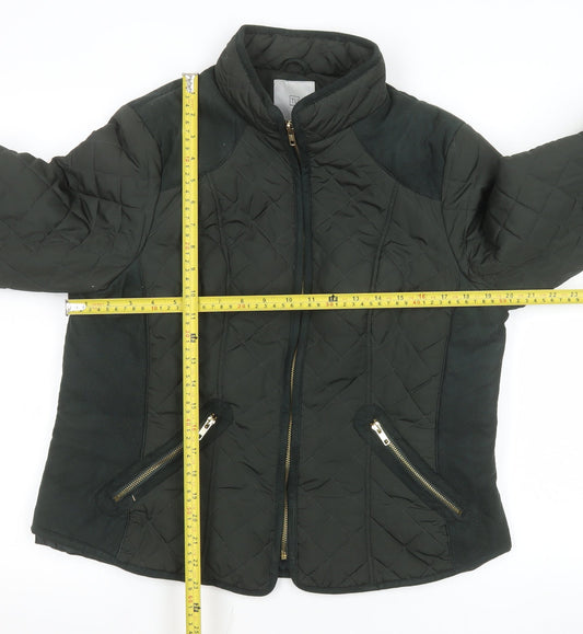 Womens UK Size 16 TU Black Quilted Coat