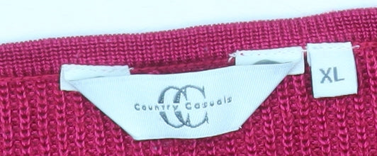 Womens UK Size XL Country Casuals Pink Pullover Jumper