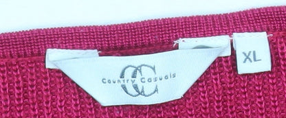 Womens UK Size XL Country Casuals Pink Pullover Jumper