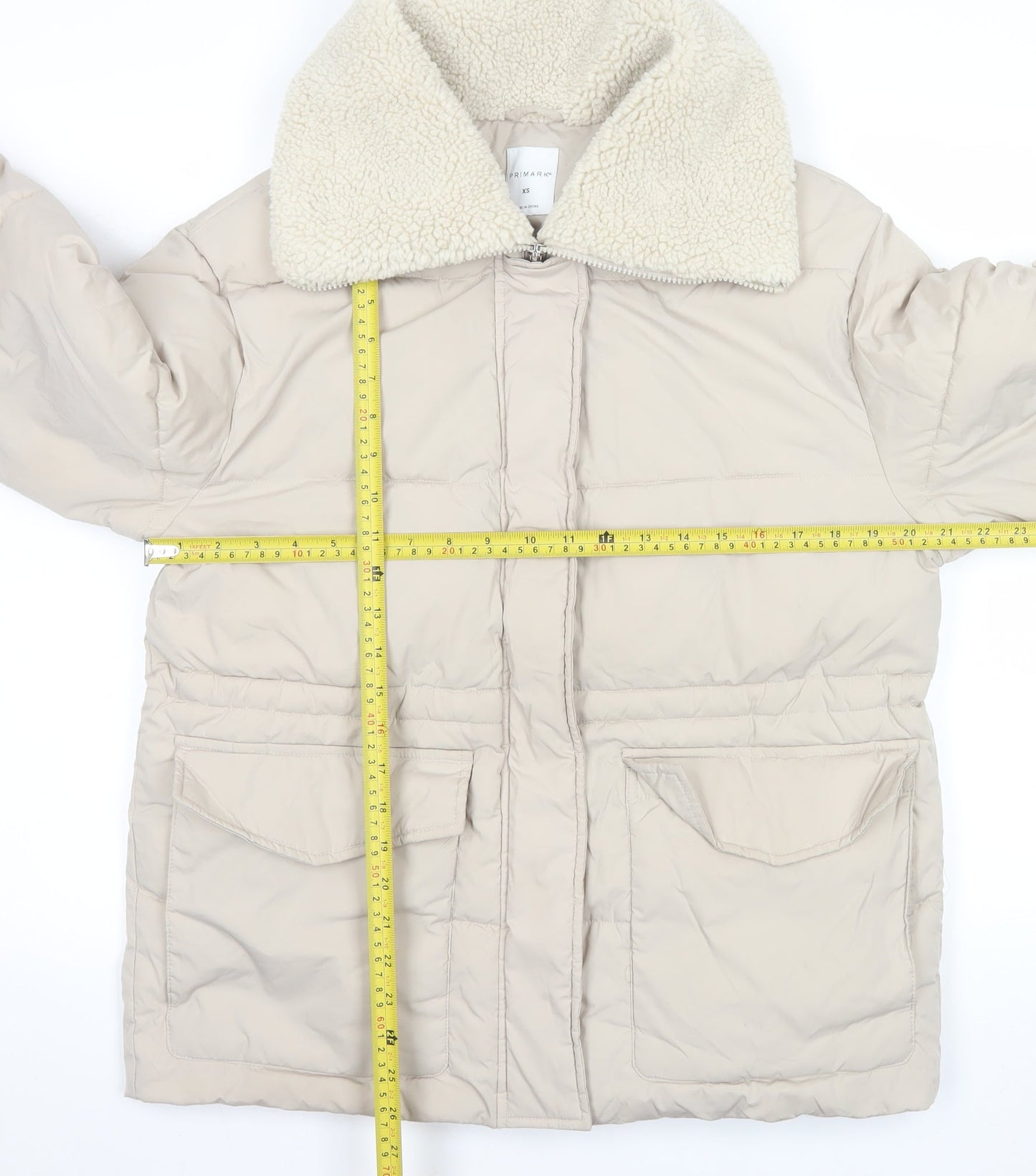 Womens UK Size XS Primark Beige Puffer Jacket