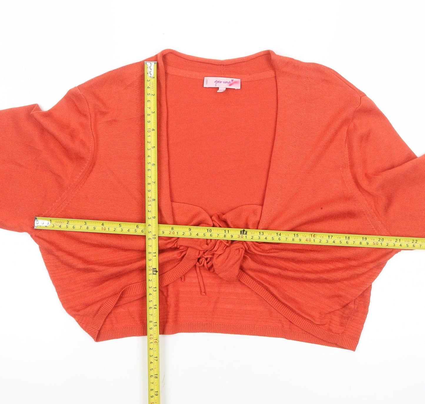 Womens UK Size 20 Marks and Spencer Red Cropped Blouse