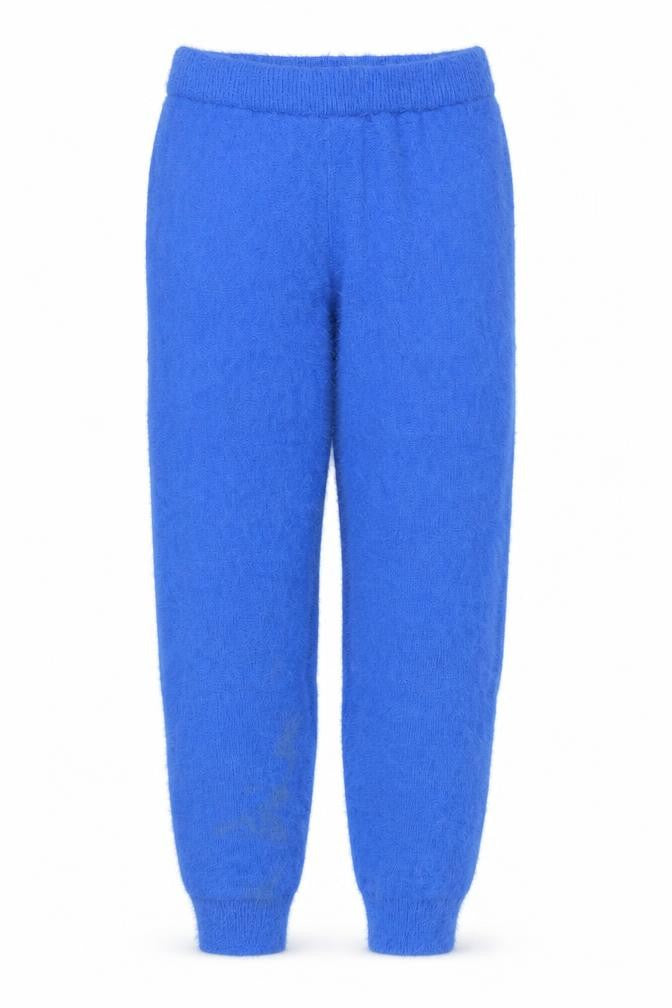 Front view of In The Style Women Blue, size 14, Wool-Blend Jogger Trousers