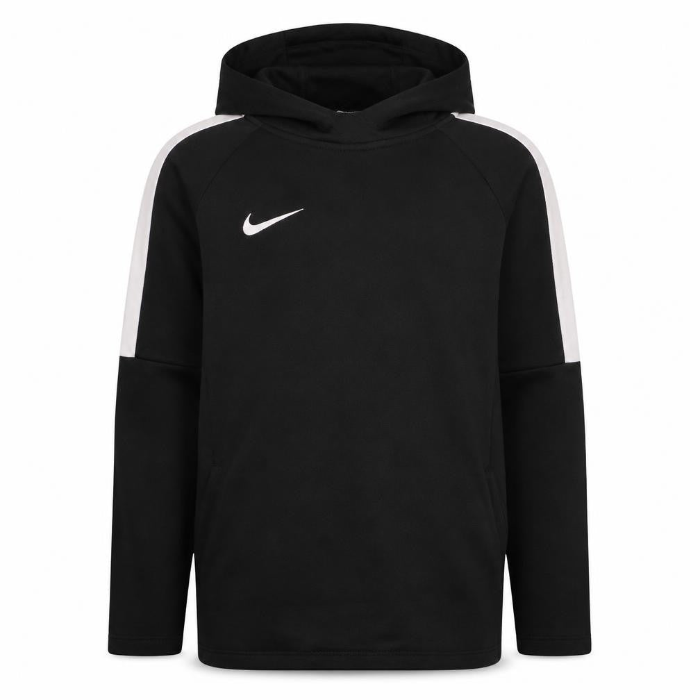 Front view of Nike boys’ black dri-fit pullover hoodie 12-13 years sportswear