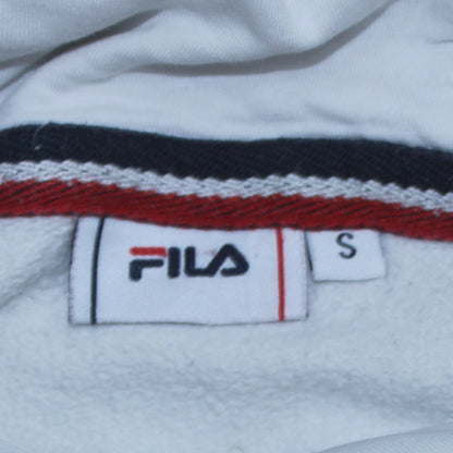 FILA Men's White Pullover Hoodie Small Regular Fit Fleece Activewear