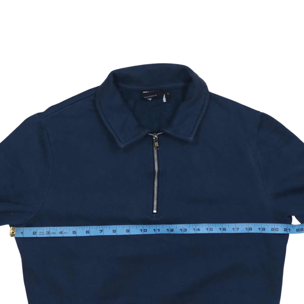 Mens UK Size M ASOS DESIGN Blue Henley Sweatshirt