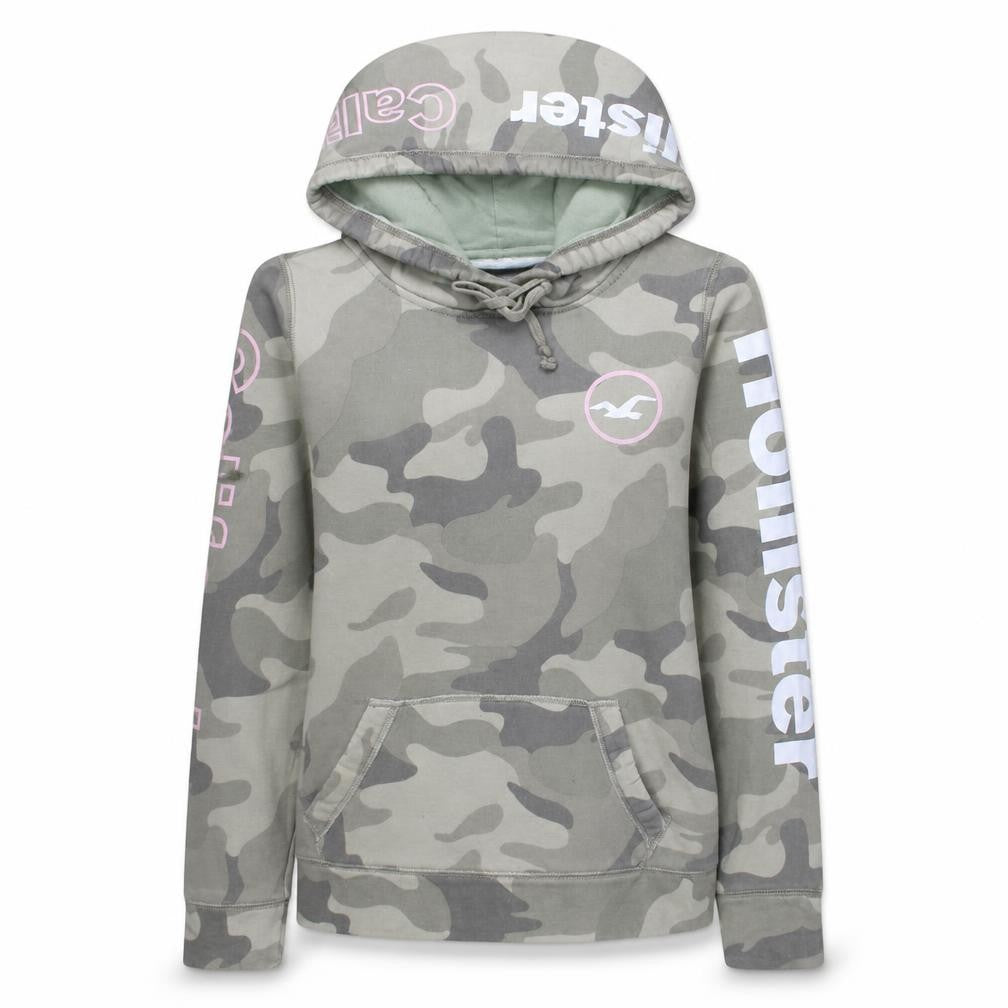 Womens UK Size S Hollister Green Pullover Hoodie