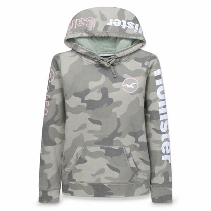 Womens UK Size S Hollister Green Pullover Hoodie