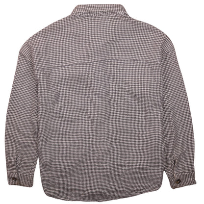 Hollister Women Grey Houndstooth Button-Up Shirt Medium