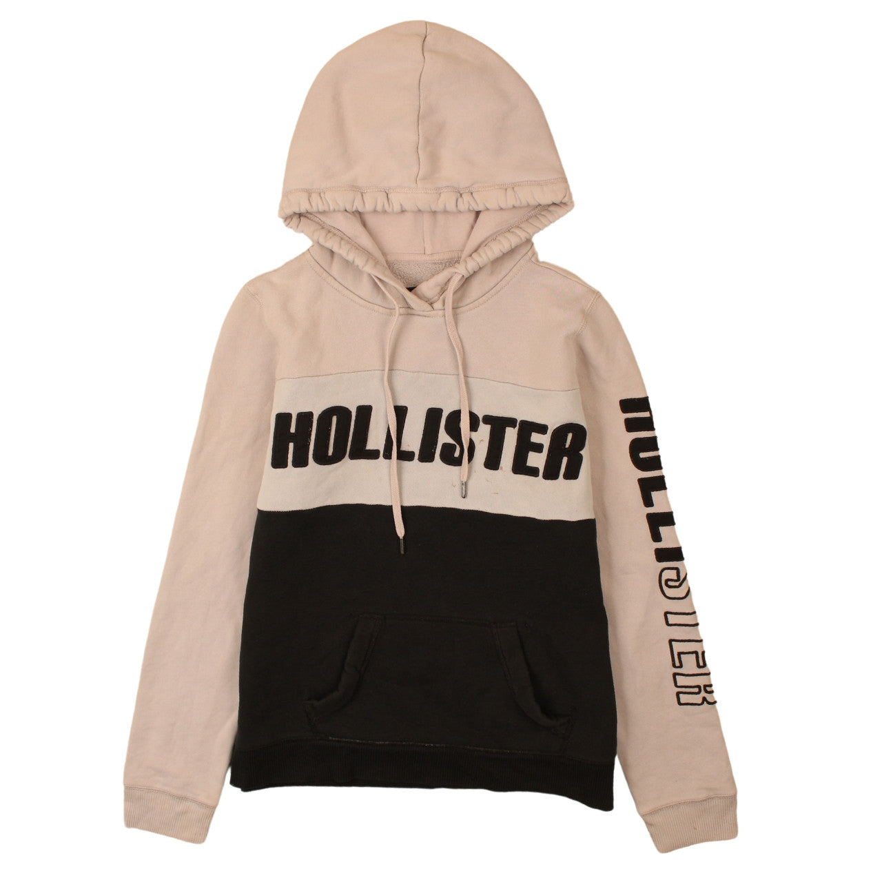 Mens UK Size M Hollister Beige Pullover Hoodie