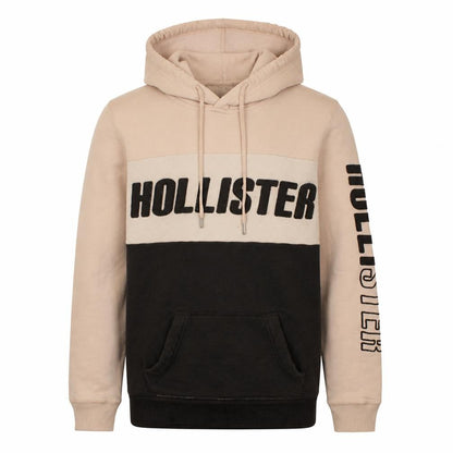 Mens UK Size M Hollister Beige Pullover Hoodie