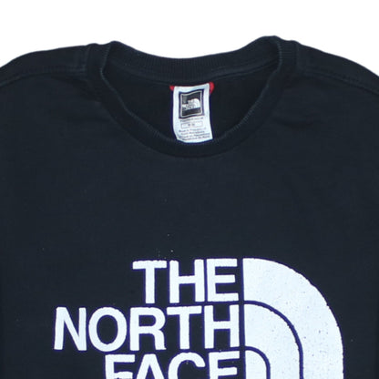 The North Face Boys Black M Crew Neck Pullover Sweatshirt Cotton Logo