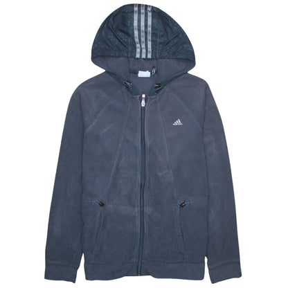 Womens UK Size 12 adidas Blue Full Zip Hoodie