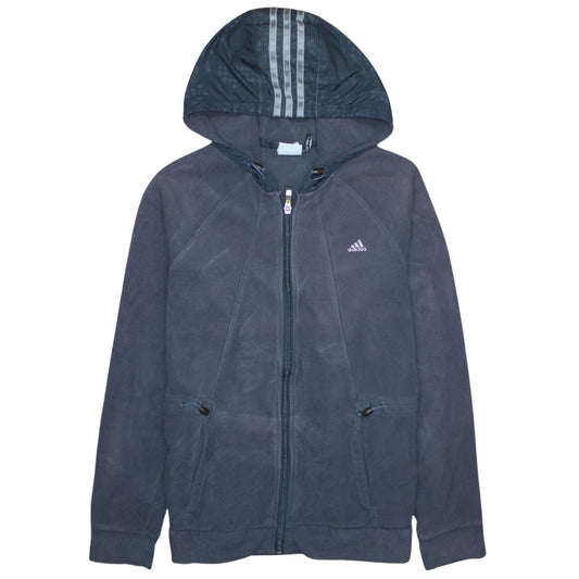 Womens UK Size 12 adidas Blue Full Zip Hoodie