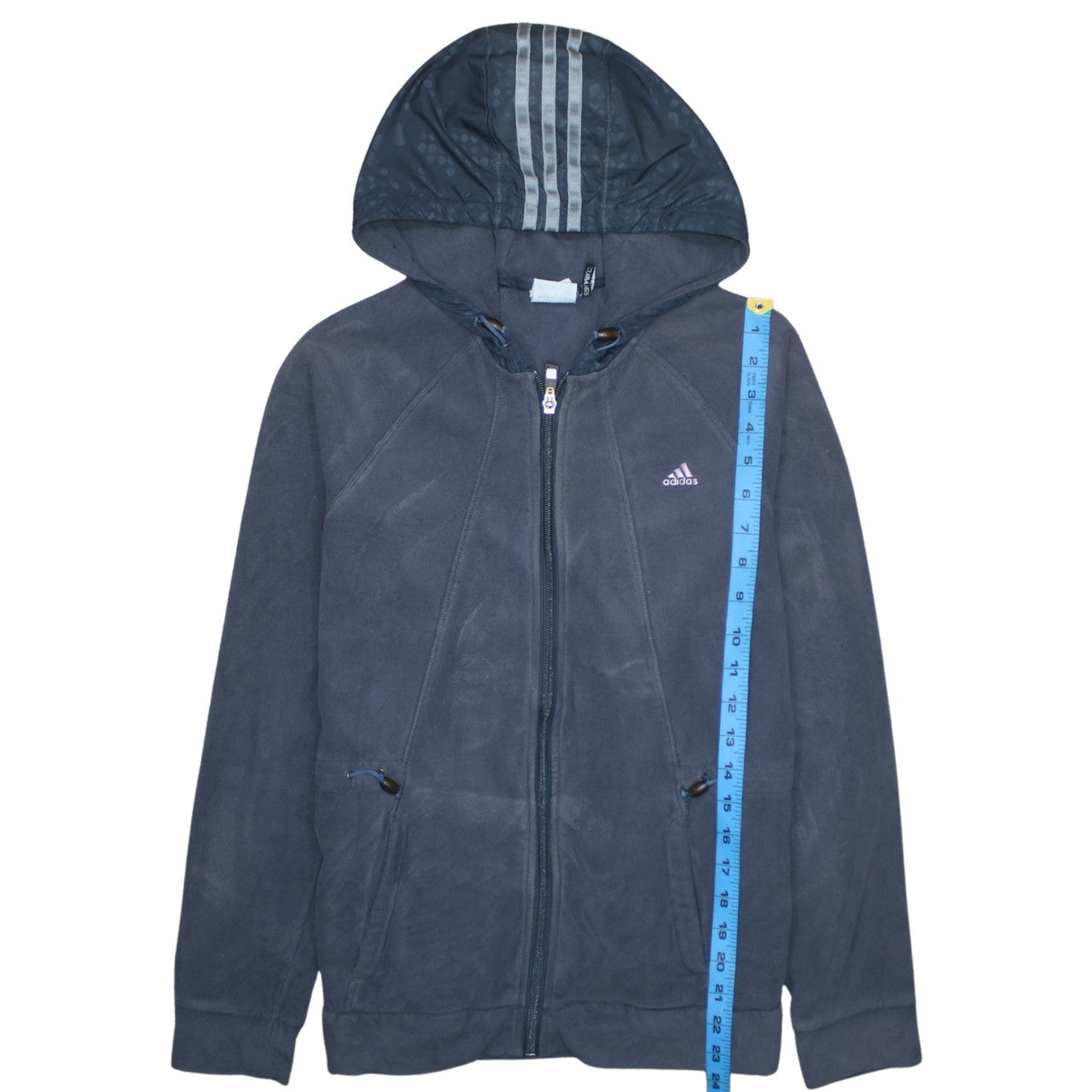 Womens UK Size 12 adidas Blue Full Zip Hoodie