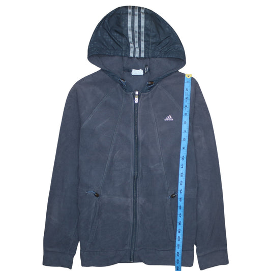 Womens UK Size 12 adidas Blue Full Zip Hoodie