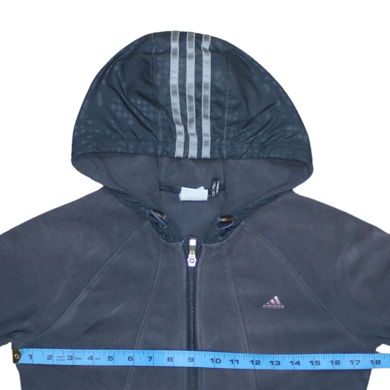 Womens UK Size 12 adidas Blue Full Zip Hoodie