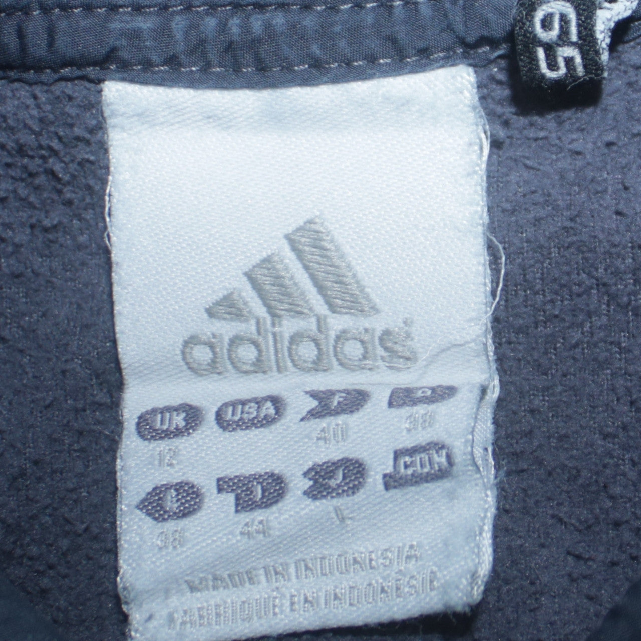 Womens UK Size 12 adidas Blue Full Zip Hoodie