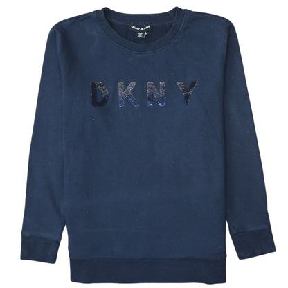 Womens UK Size S DKNY Blue Pullover Sweatshirt