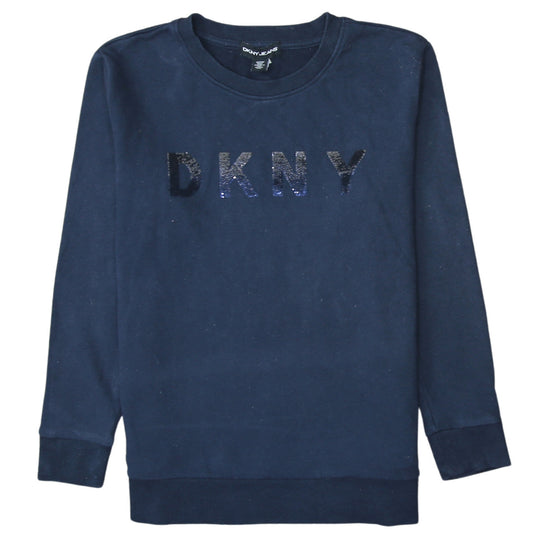 Womens UK Size S DKNY Blue Pullover Sweatshirt