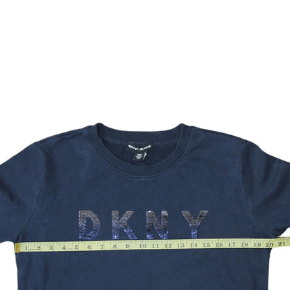 Womens UK Size S DKNY Blue Pullover Sweatshirt