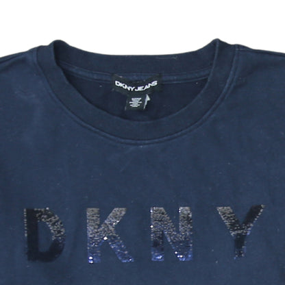 Womens UK Size S DKNY Blue Pullover Sweatshirt
