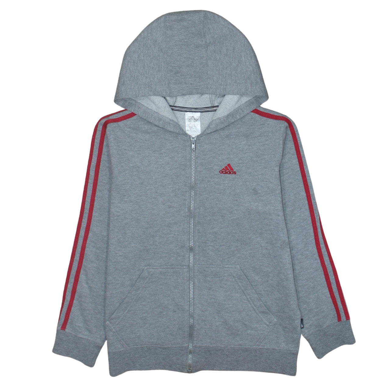 Boys UK Size 10 Years adidas Grey Full Zip Hoodie