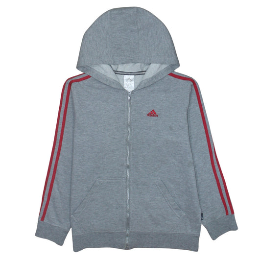Boys UK Size 10 Years adidas Grey Full Zip Hoodie