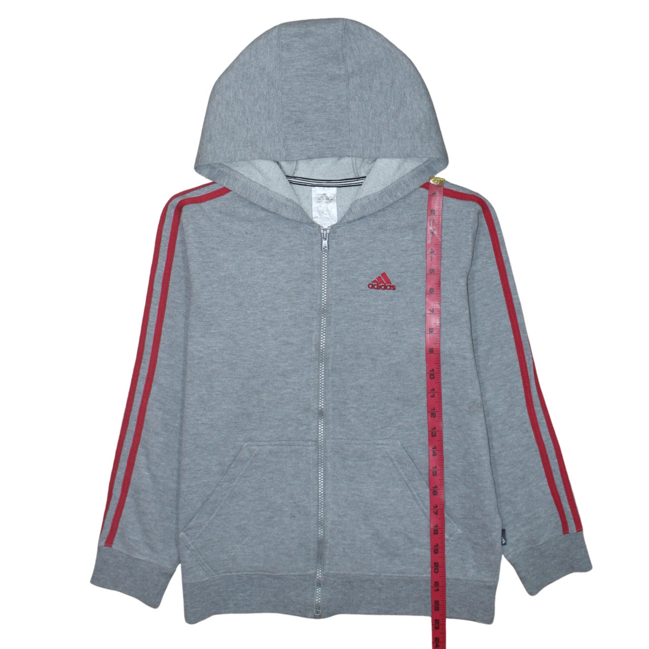 Boys UK Size 10 Years adidas Grey Full Zip Hoodie