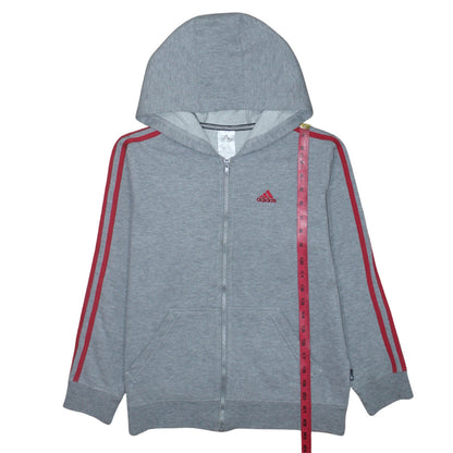 Boys UK Size 10 Years adidas Grey Full Zip Hoodie