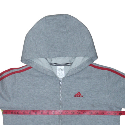 Boys UK Size 10 Years adidas Grey Full Zip Hoodie