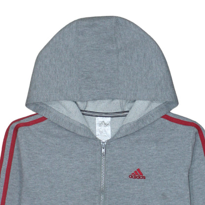 Boys UK Size 10 Years adidas Grey Full Zip Hoodie