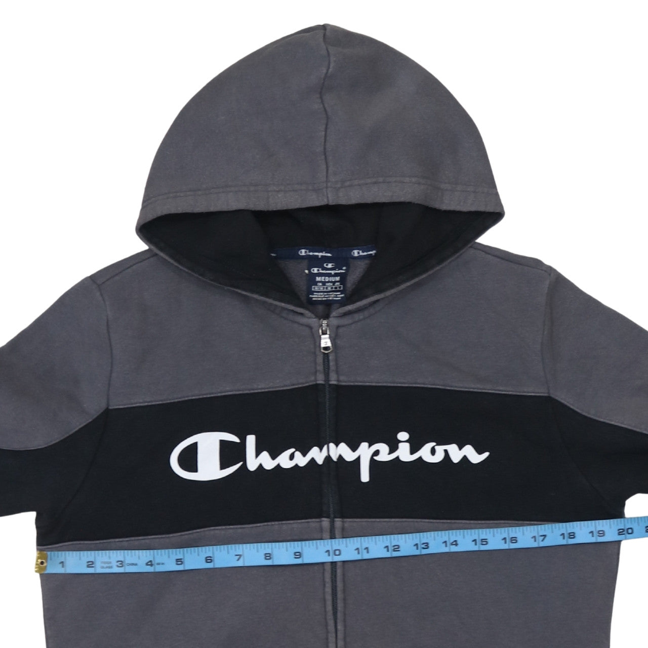 Mens UK Size M Champion Grey Full Zip Hoodie